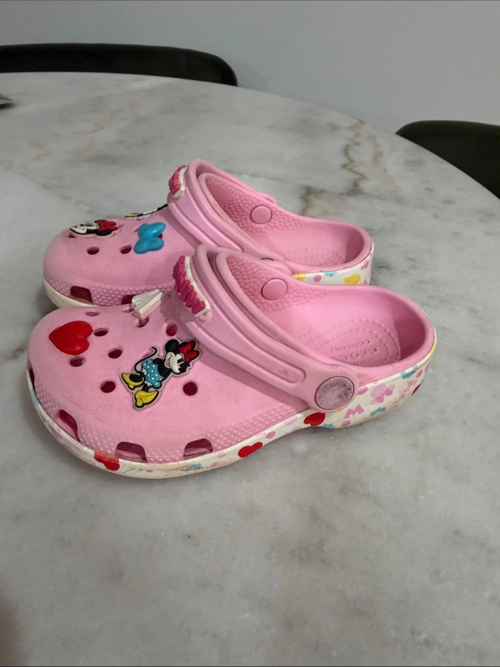 Girls Pink Minnie Mouse Croc Sandals